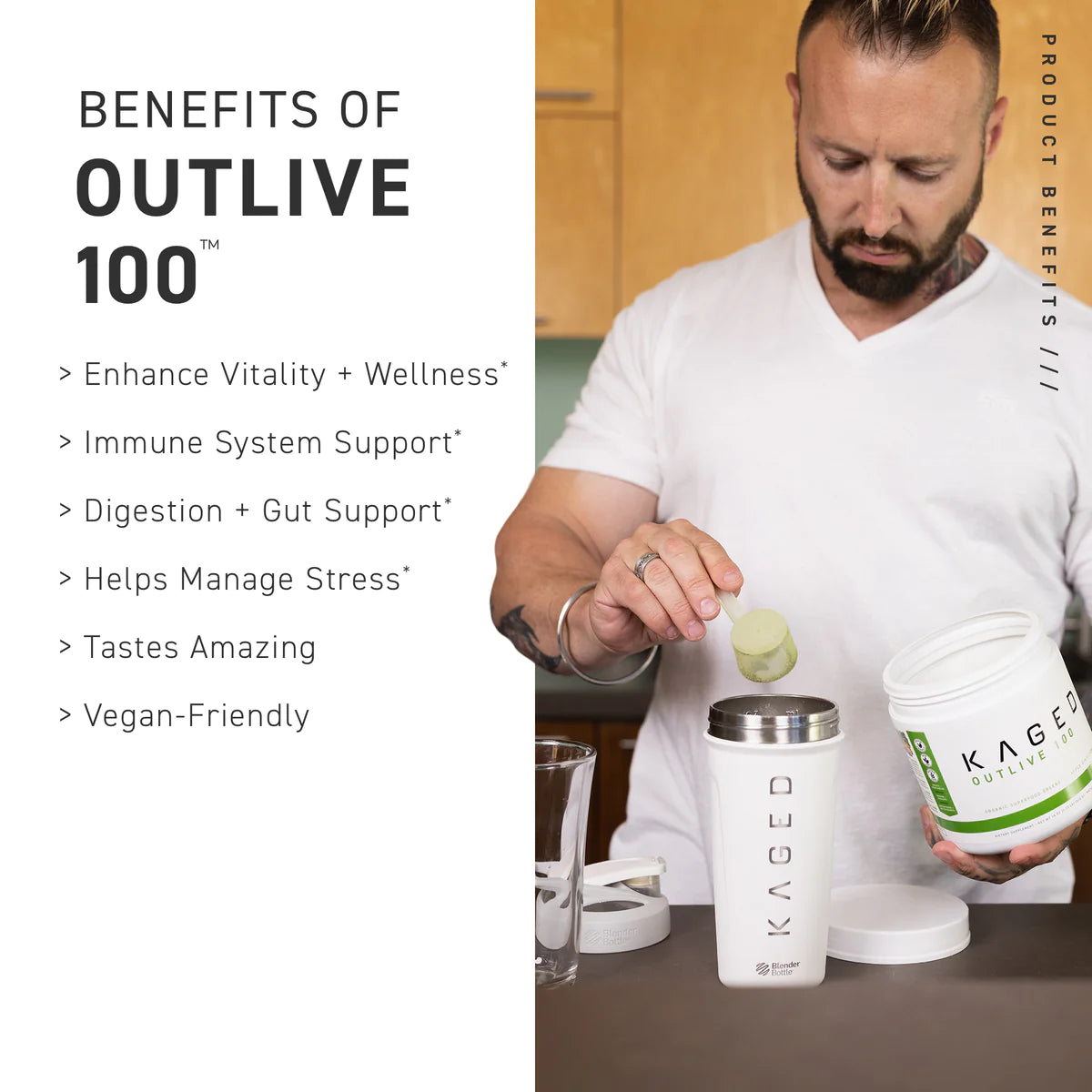 KAGED Outlive Greens Powder
