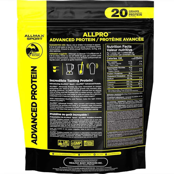 Allmax Sport Allpro Whey Protein Chocolate 1.5lb