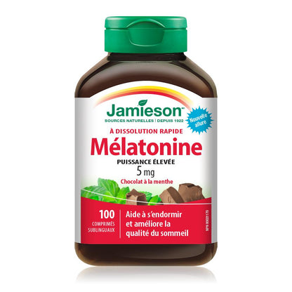 6212_Melatonin 5mg Fast Dissolving Chocolate Mint_Bottle FR