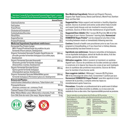PV3410 Harmonized Fermented Vegan Protein Chocolate label