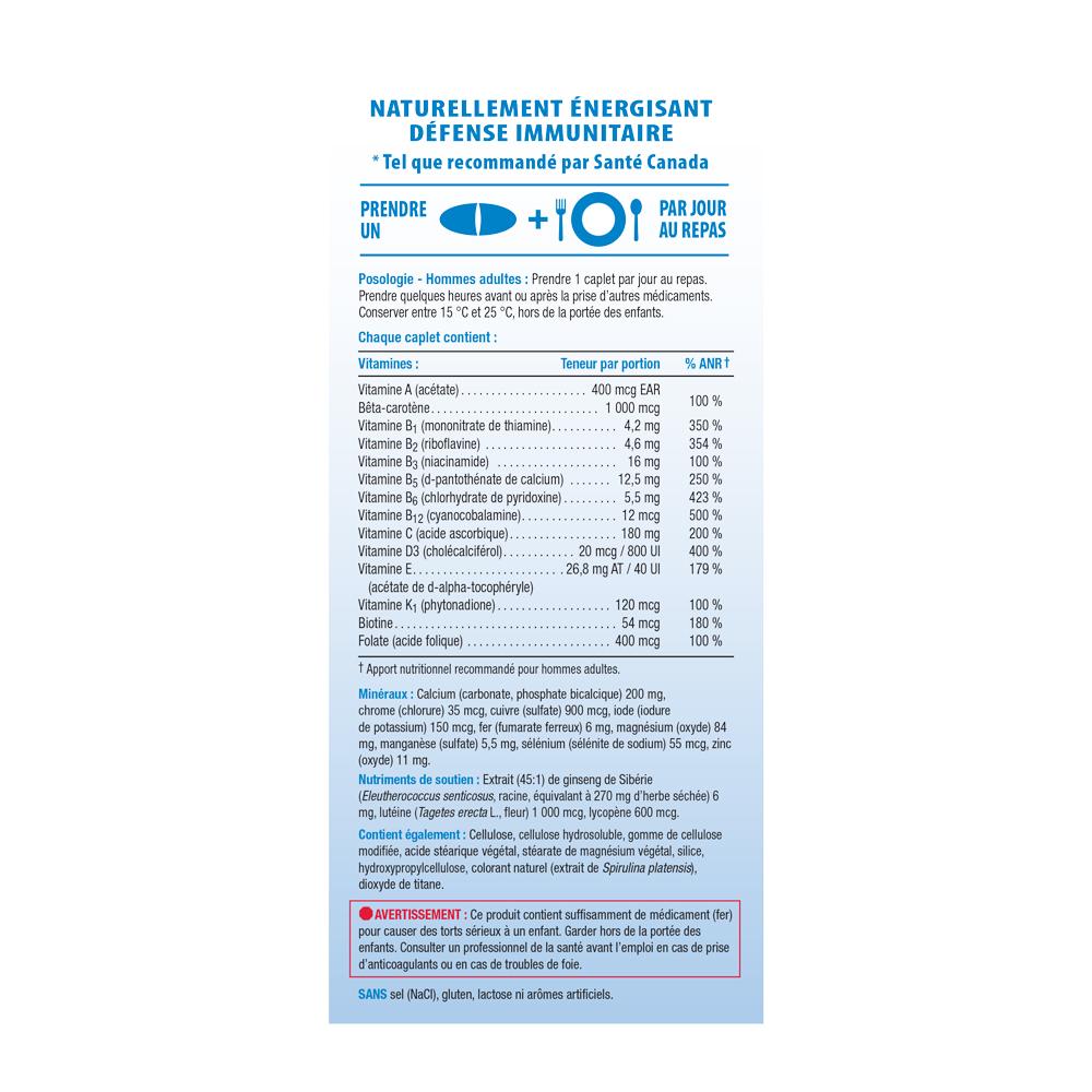 7870_100% Complete Multivitamin for Men_Label fr