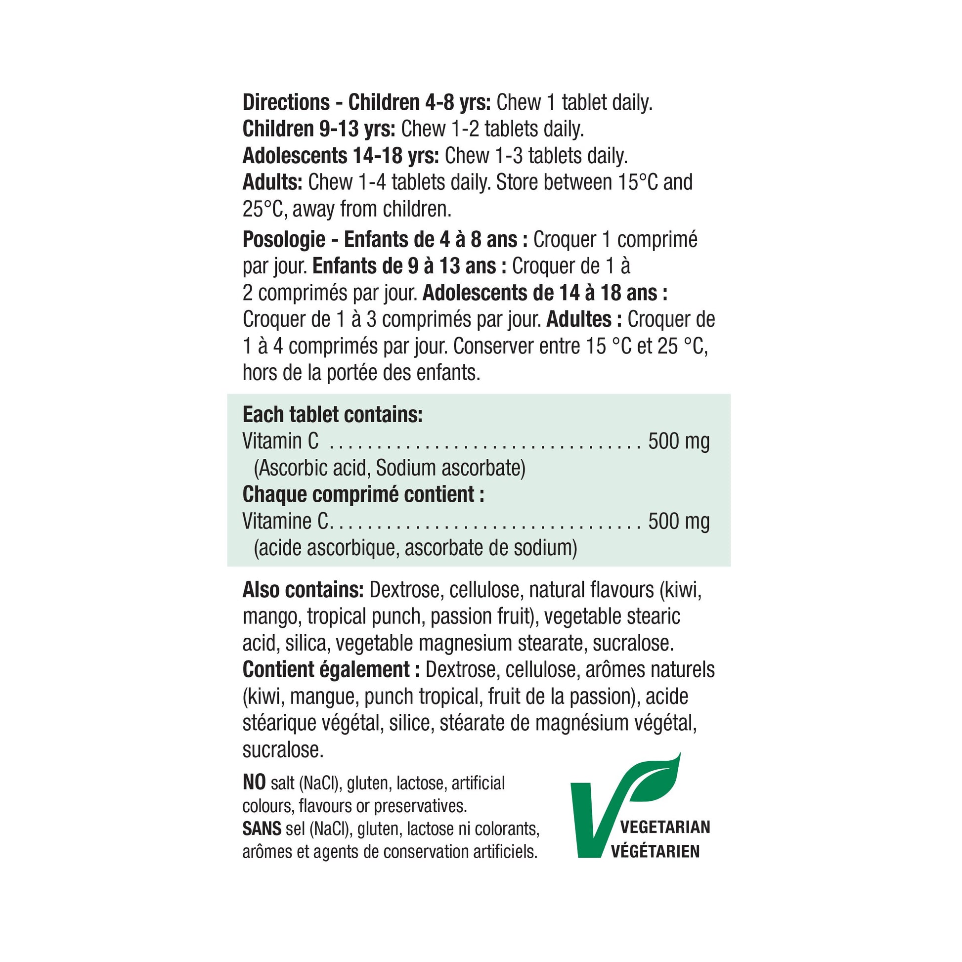 2457 Vitamin Chewable 500mg Label