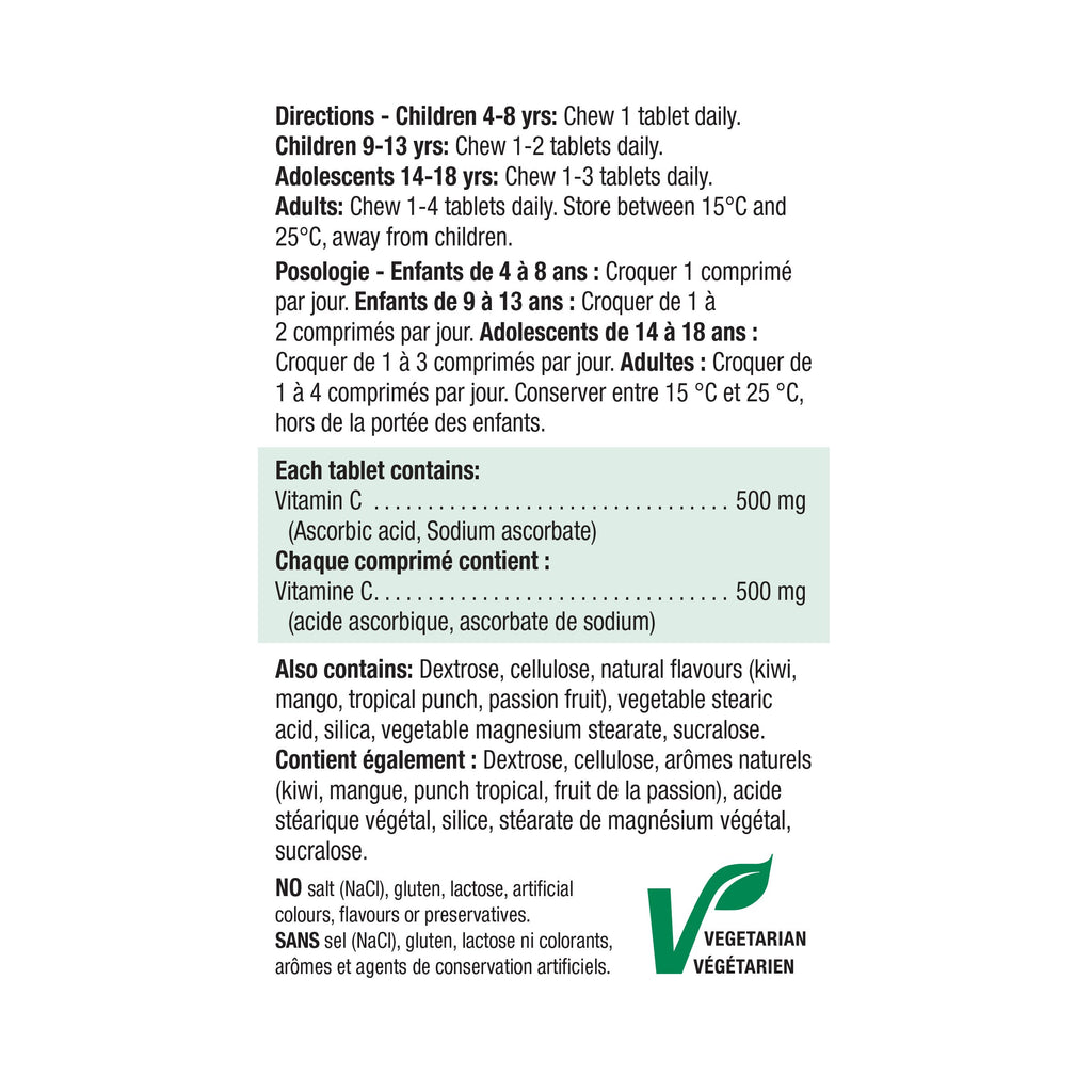 2457 Vitamin Chewable 500mg Label