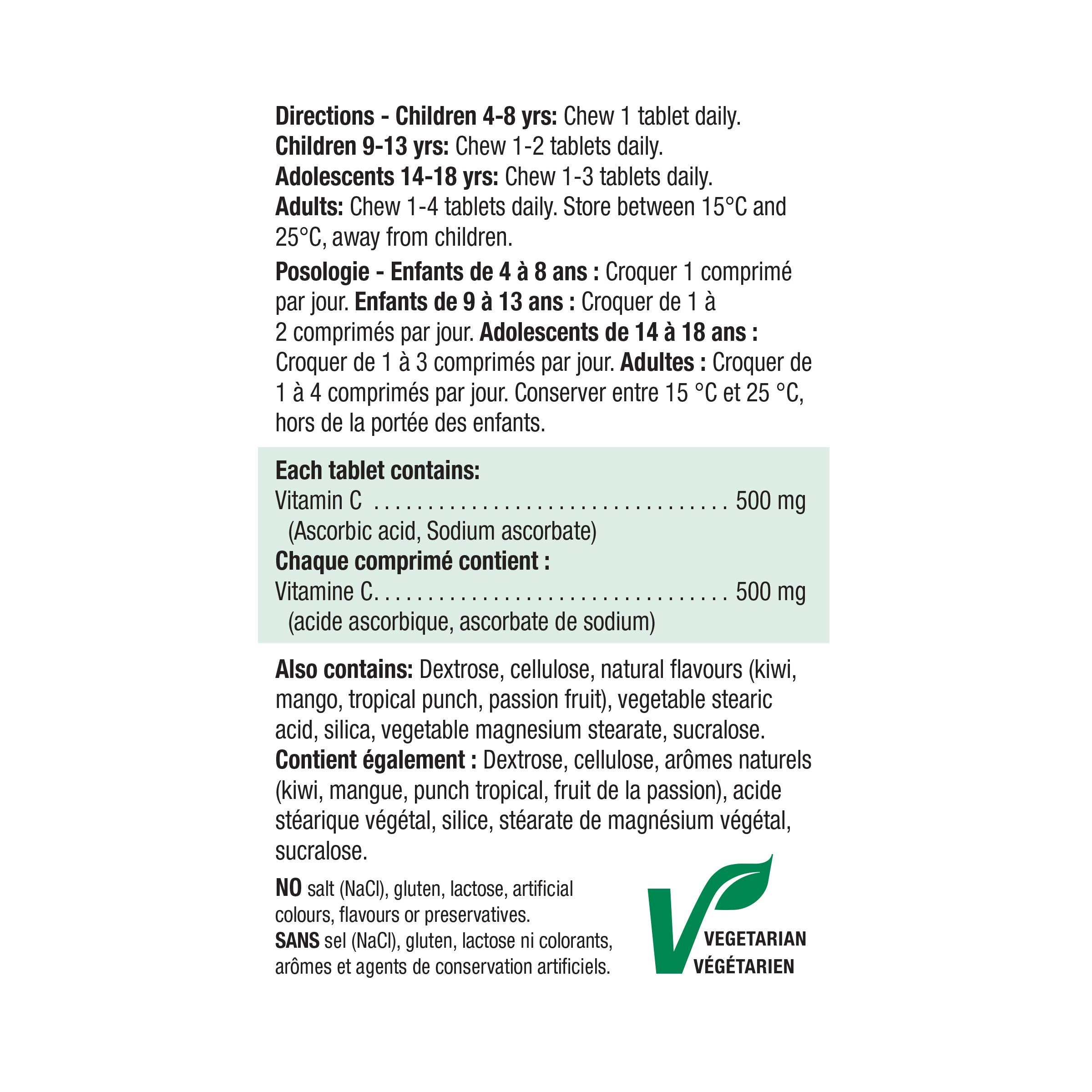 2457 Vitamin Chewable 500mg Label