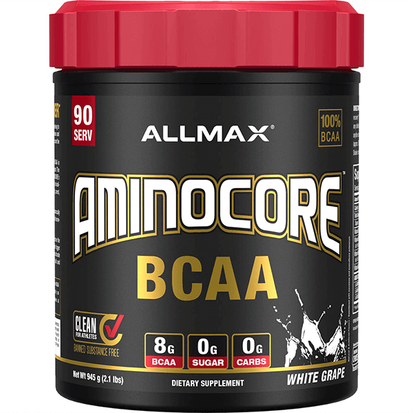 Allmax aminocore bcaa 90 servings 945g white grape flavour
