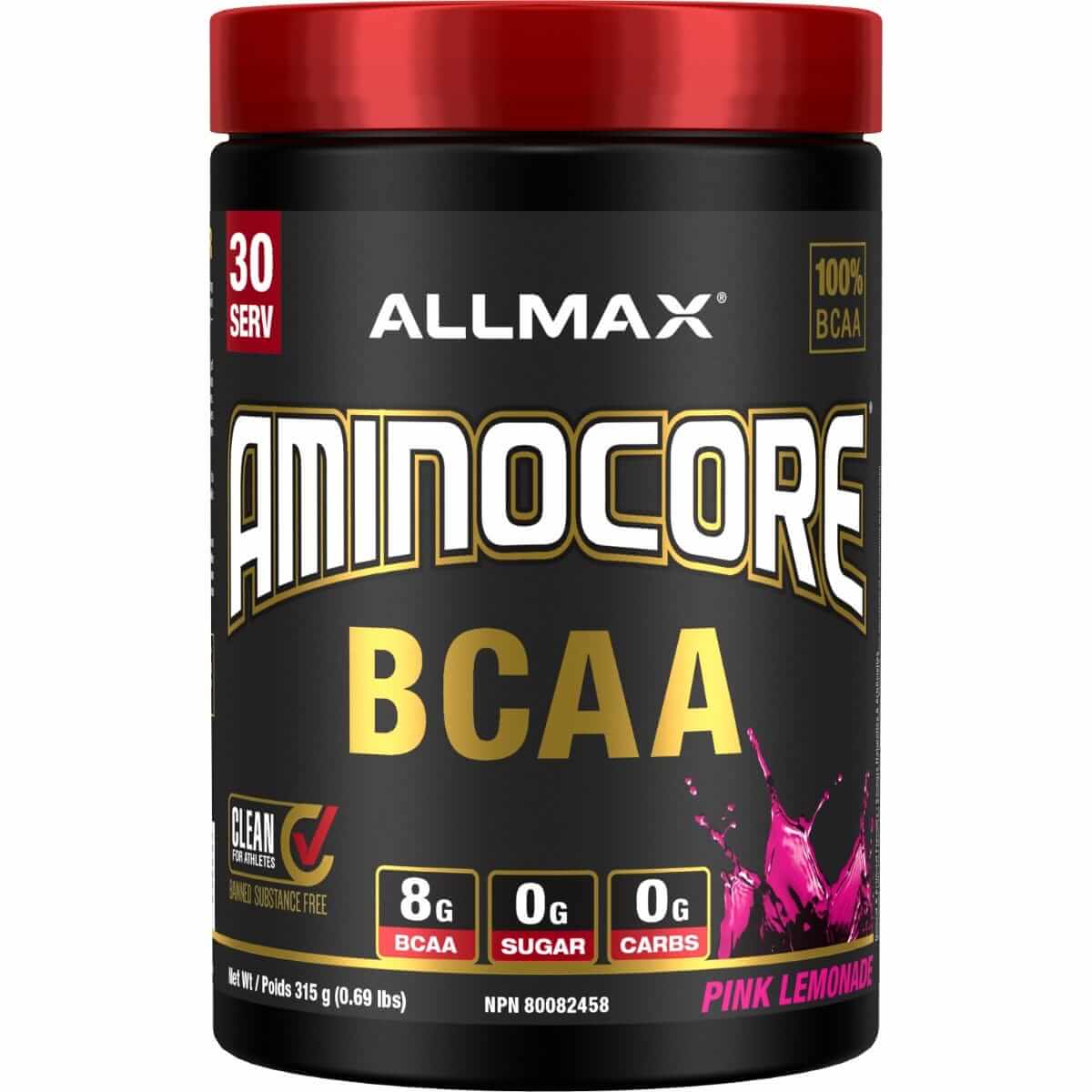 Allmax aminocore bcaa 30 servings 315g pink lemonade flavour