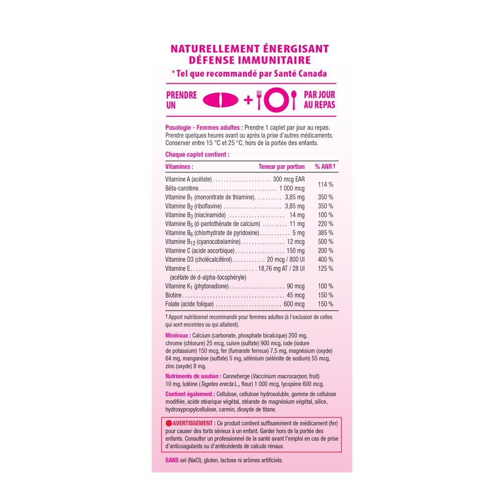 7868_100% Complete Multivitamin for Women_Label fr