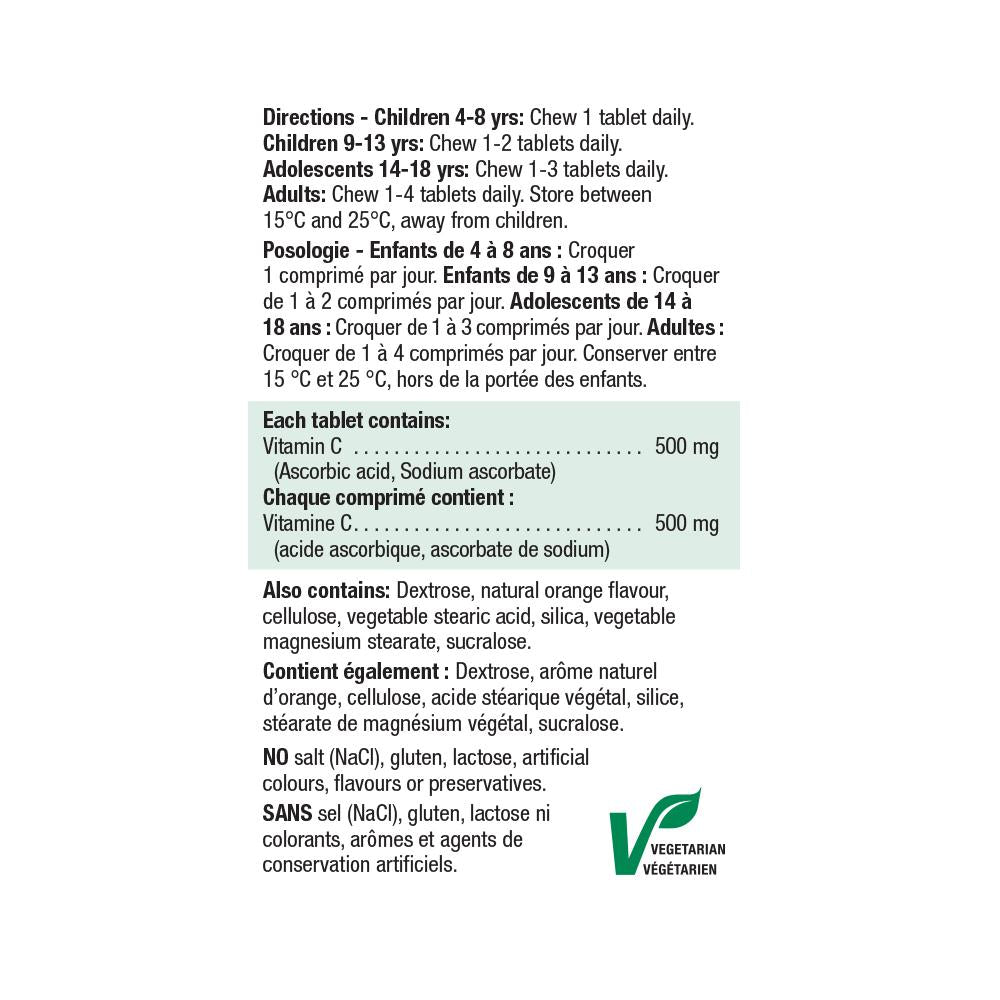 7958_Vitamin C Value Size | Chewables 500mg_label