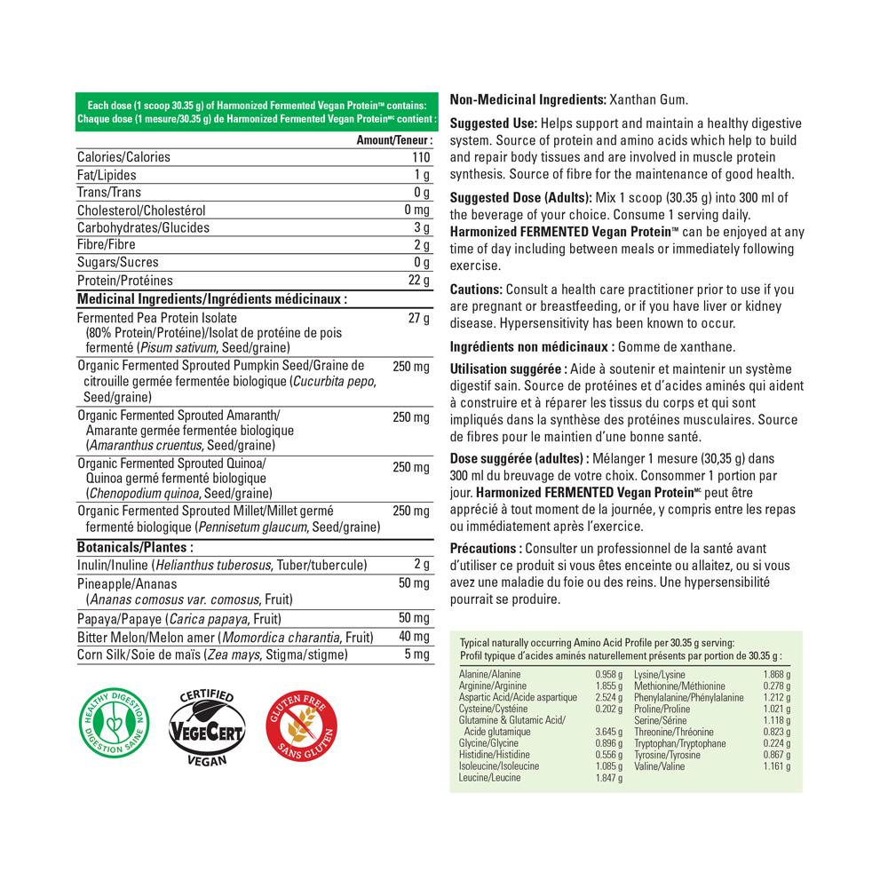 PV3412 Harmonized Fermented Vegan Protein Unflavoured Label